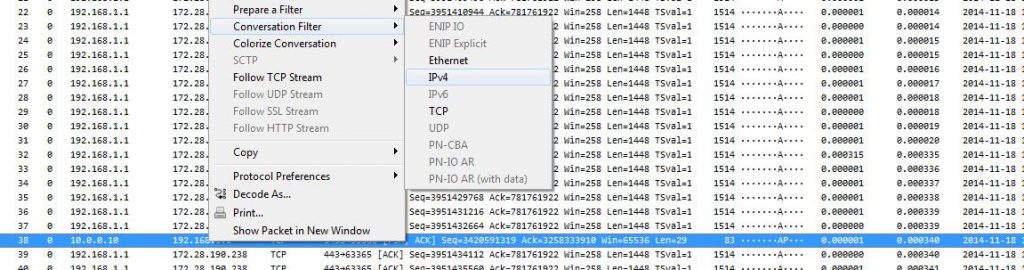 Megalodon Conversation Filter IPv4